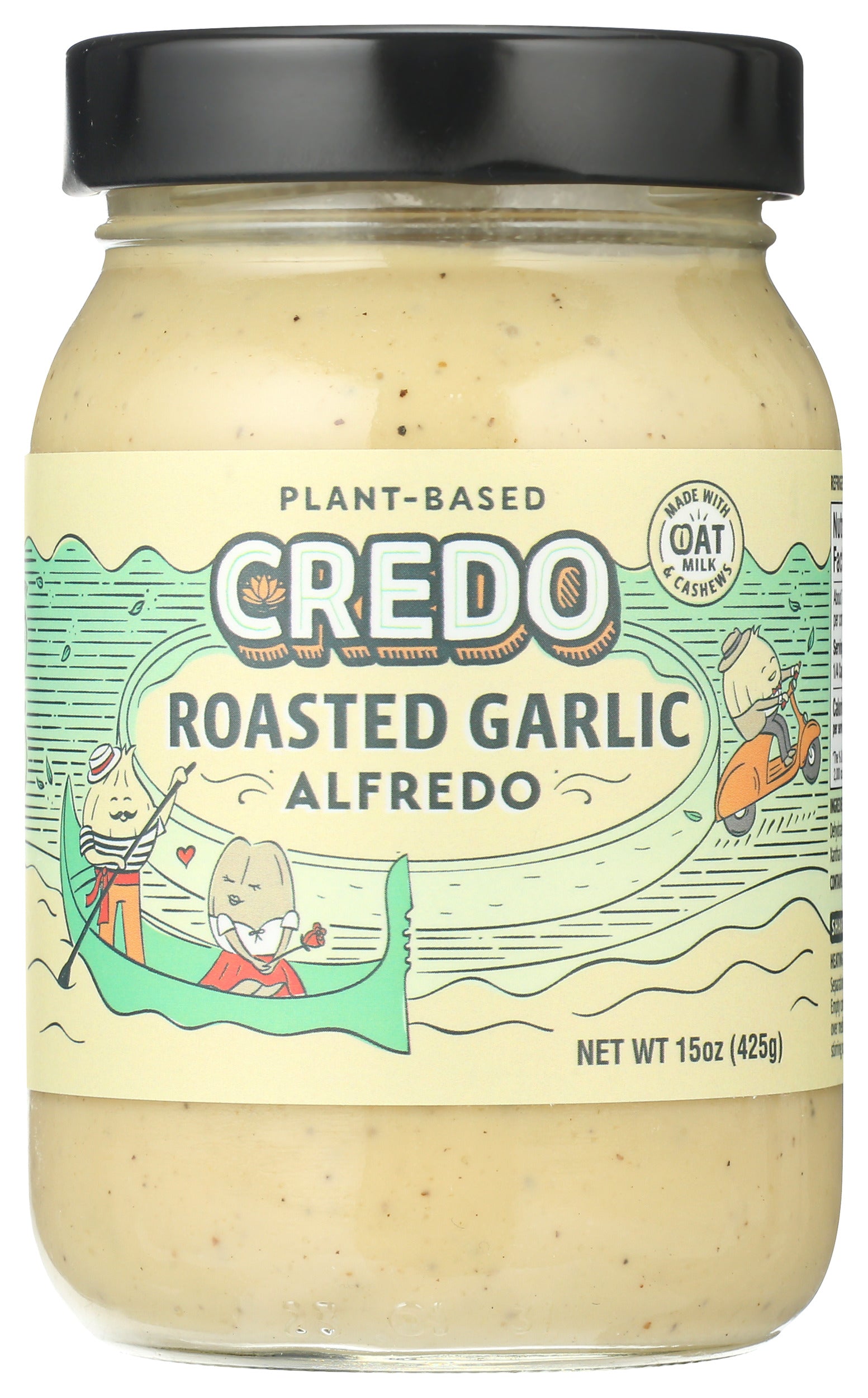 plant based garlic sauce Credo Foods Roasted Garlic Alfredo 15 oz
